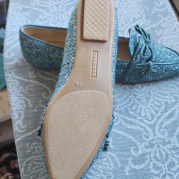 Lovely Teal Tweed Flats - Picture 5 of 5